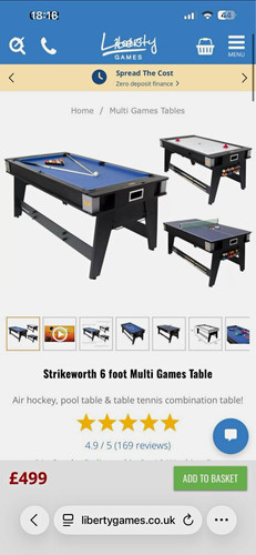 Strikeworth 6ft multi games - multi,